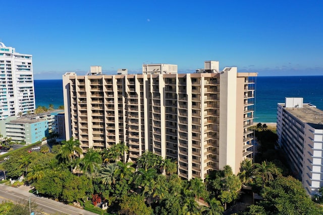 view of property with a water view