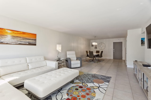 view of tiled living room