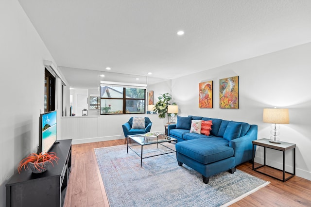 living room featuring light hardwood / wood-style floors