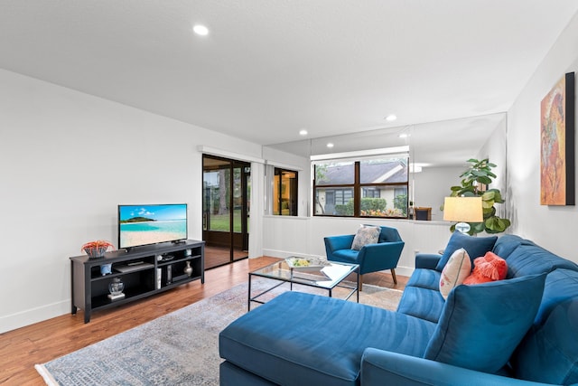 living room featuring hardwood / wood-style floors