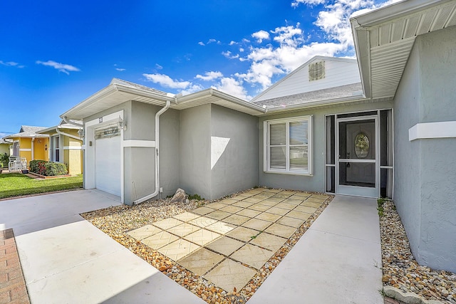 entrance to property with a garage