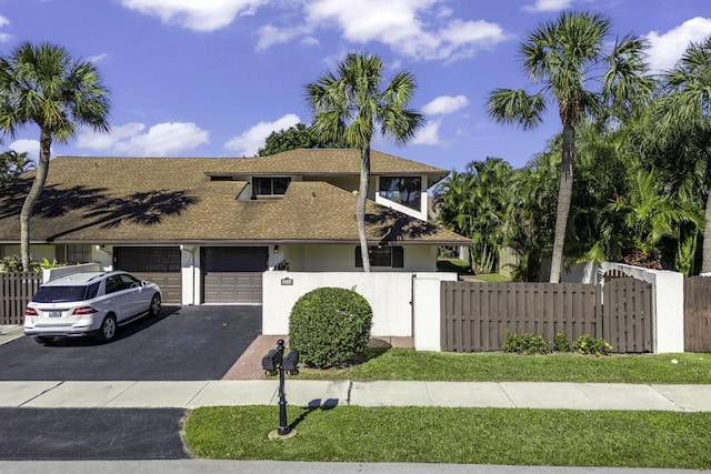 view of front of house with a garage