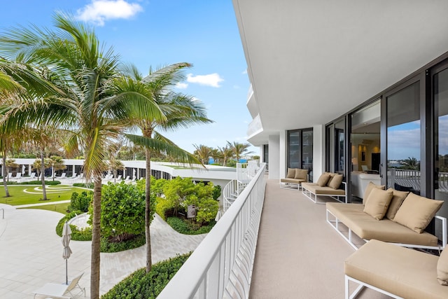 balcony with an outdoor hangout area