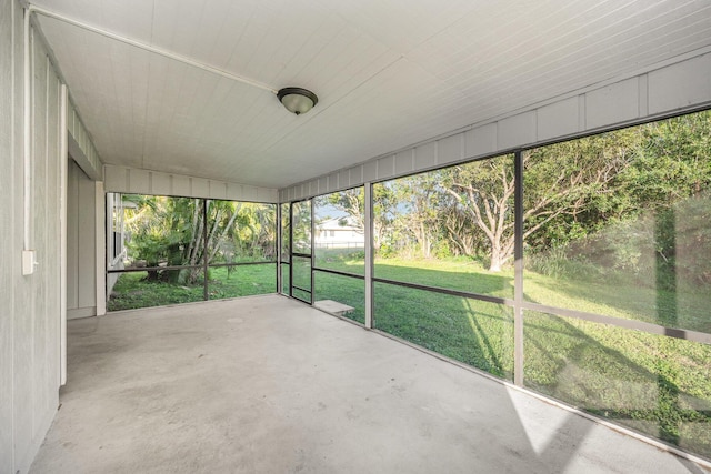 view of unfurnished sunroom