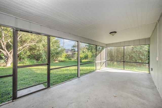 view of unfurnished sunroom