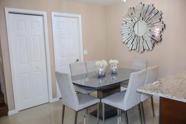 view of tiled dining area