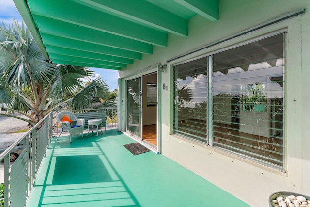 view of patio / terrace featuring a balcony