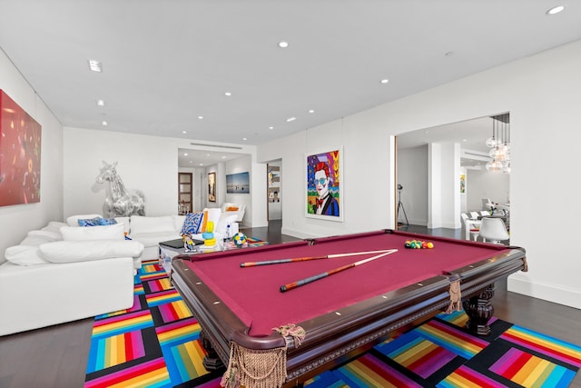 game room featuring pool table