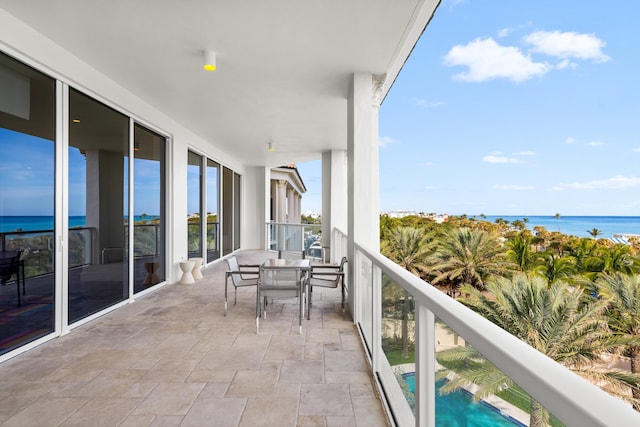 balcony with a water view