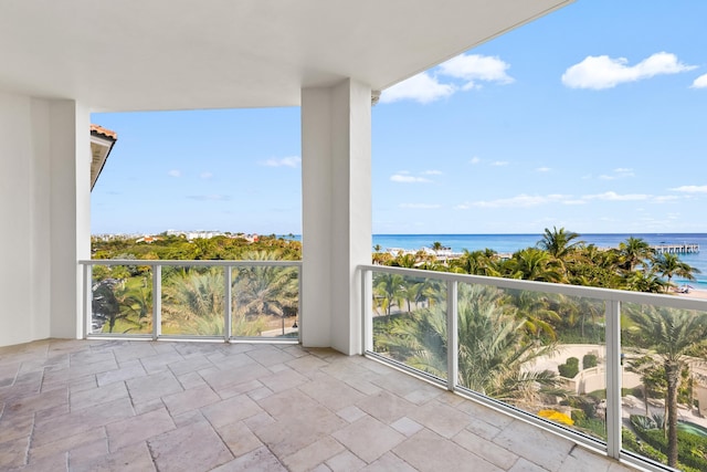 balcony with a water view