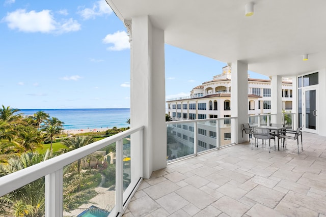 balcony with a water view