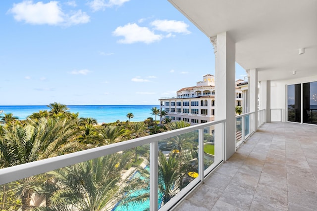 balcony with a water view