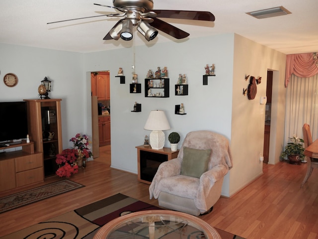 living room featuring light hardwood / wood-style floors