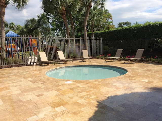 view of pool with a patio