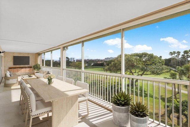 view of sunroom