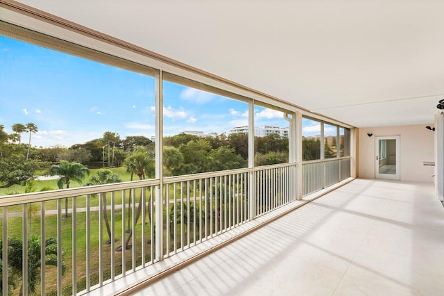 view of unfurnished sunroom