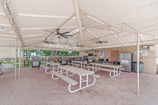 view of patio / terrace with ceiling fan