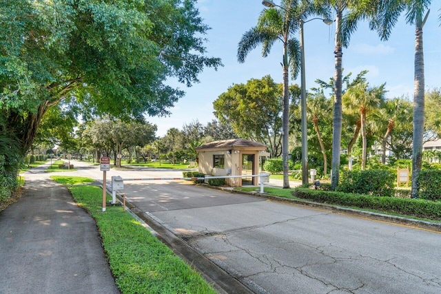 view of road featuring curbs