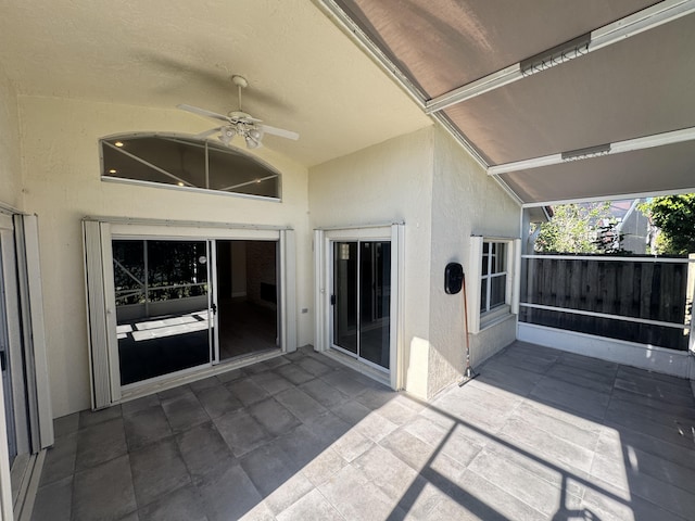 view of patio with ceiling fan