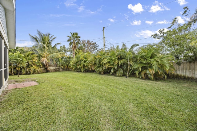 view of yard featuring fence