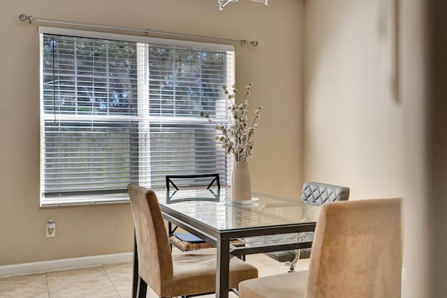 view of tiled dining space