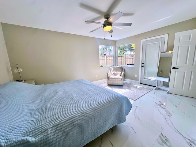 bedroom with ceiling fan