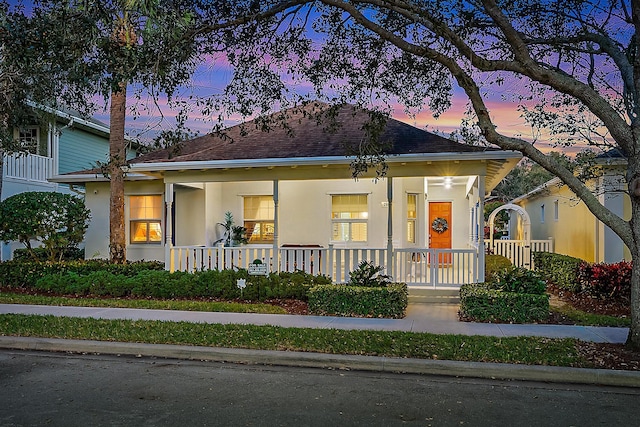 view of front of property with covered porch