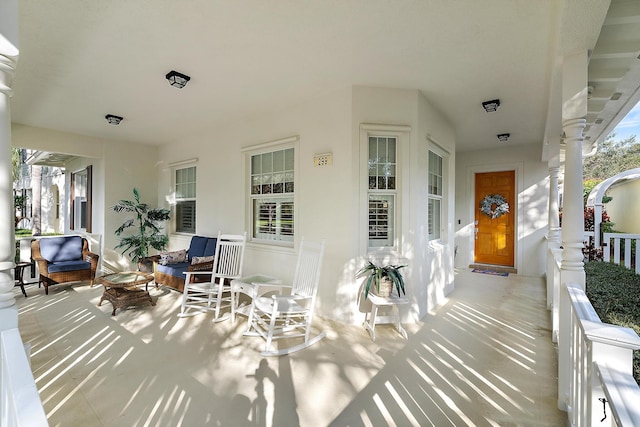 view of patio / terrace featuring covered porch