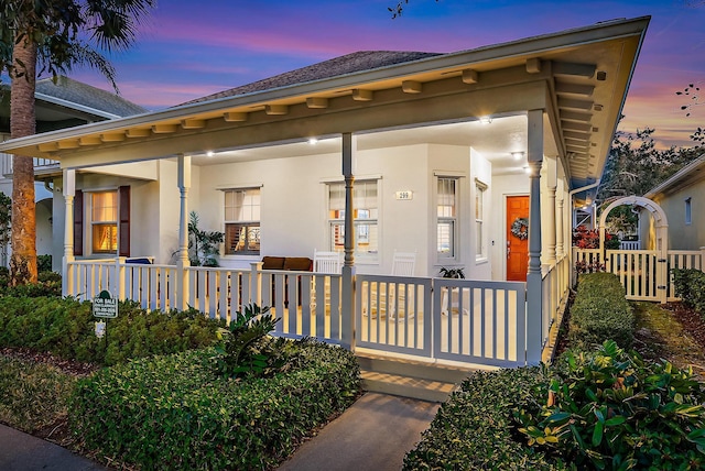 view of front of home with covered porch