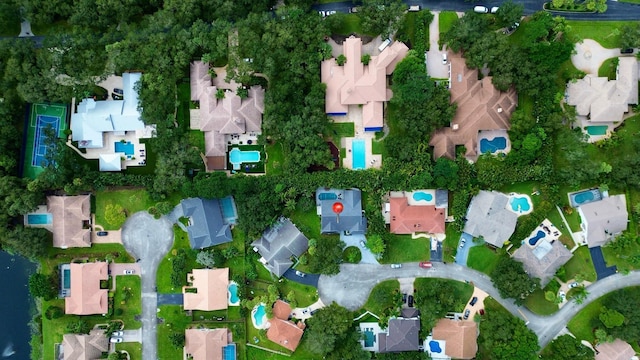 aerial view with a residential view