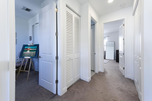 home office with carpet and ceiling fan