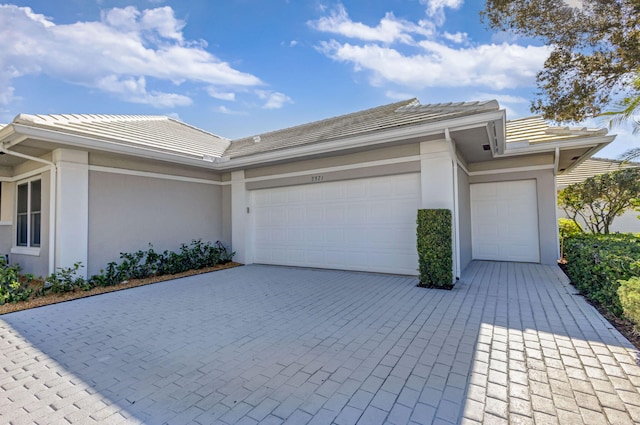 view of front of house with a garage