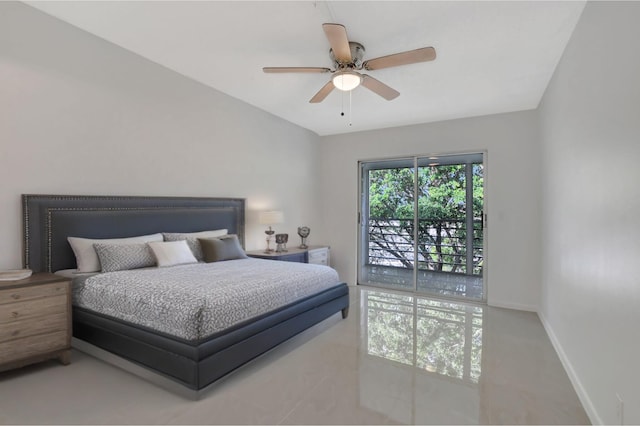 4064 Newport Q Unit 4064, Deerfield Beach, FL 33442 - bedroom with access to exterior and ceiling fan