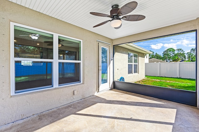 view of unfurnished sunroom