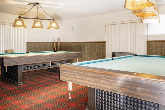 playroom with pool table