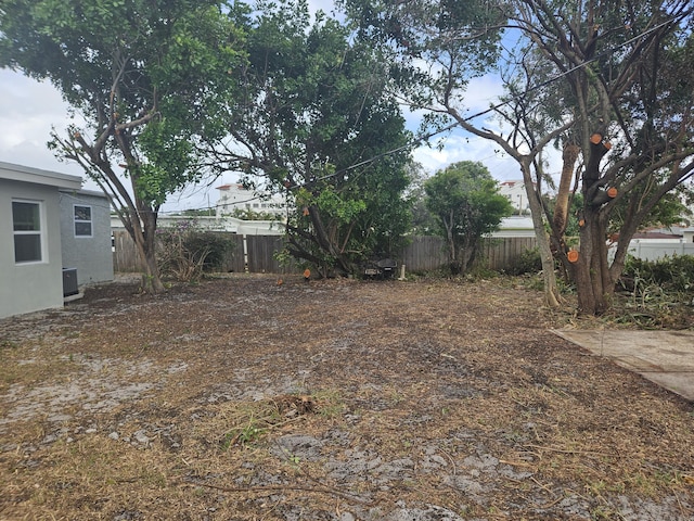 view of yard featuring cooling unit