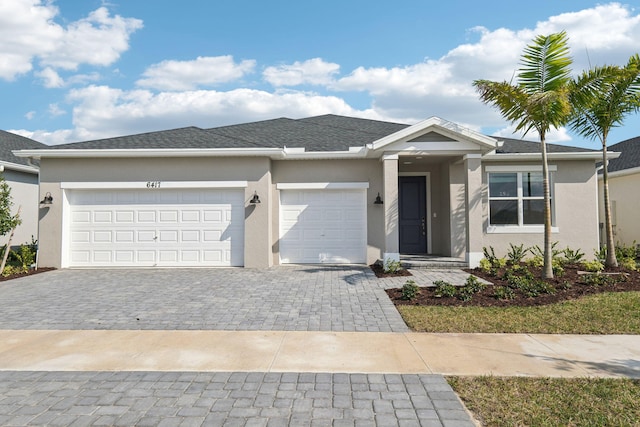 view of front of house with a garage