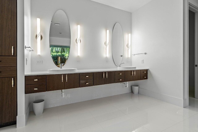 bathroom featuring vanity and tile patterned floors