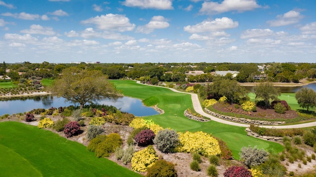 view of property's community with a water view