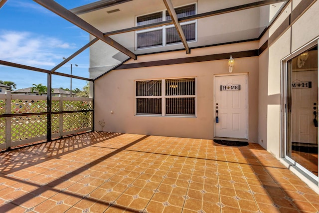 view of unfurnished sunroom