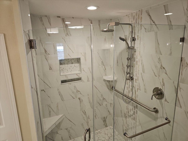 bathroom featuring walk in shower