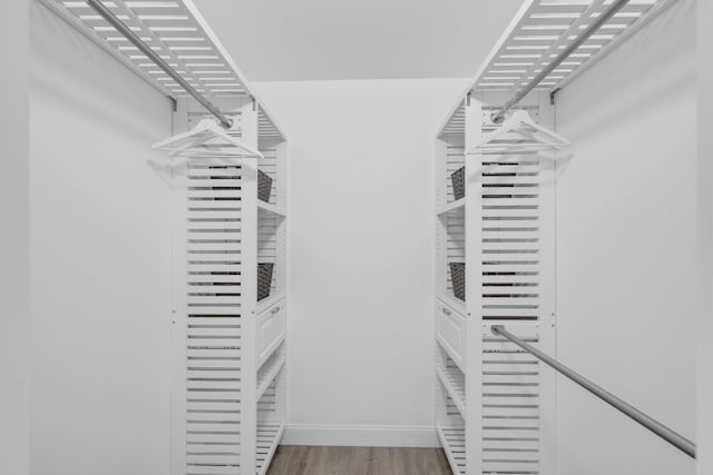 walk in closet featuring hardwood / wood-style floors