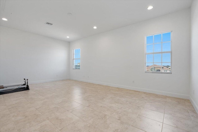 view of tiled spare room