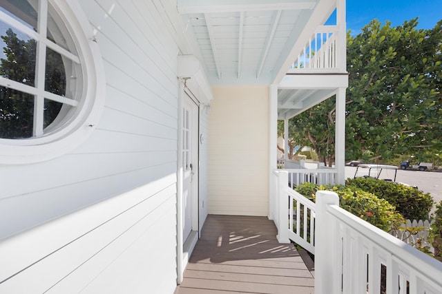 exterior space with a porch