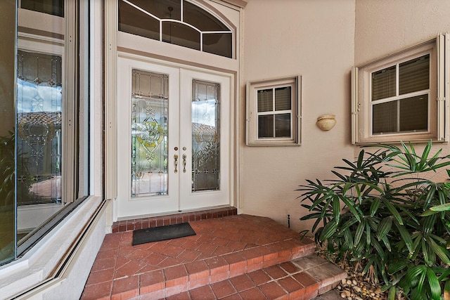 doorway to property with french doors