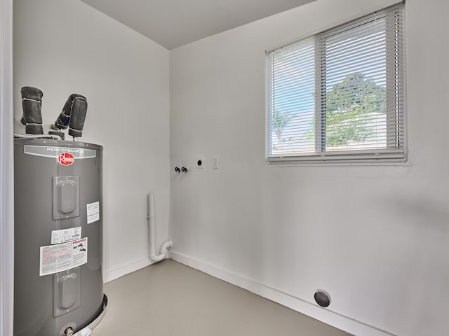 utility room with water heater