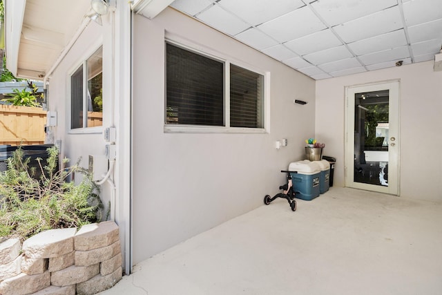 doorway to property featuring a patio area