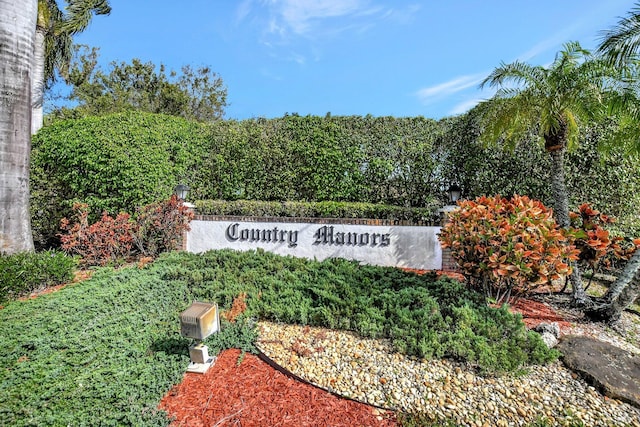 view of community sign