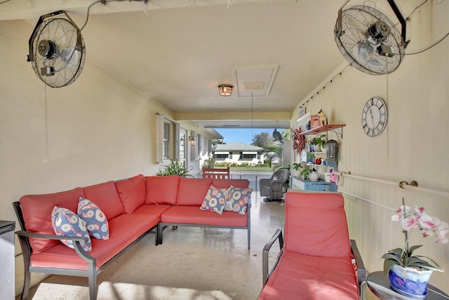 interior space featuring outdoor lounge area