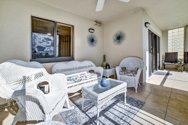 view of patio / terrace with ceiling fan